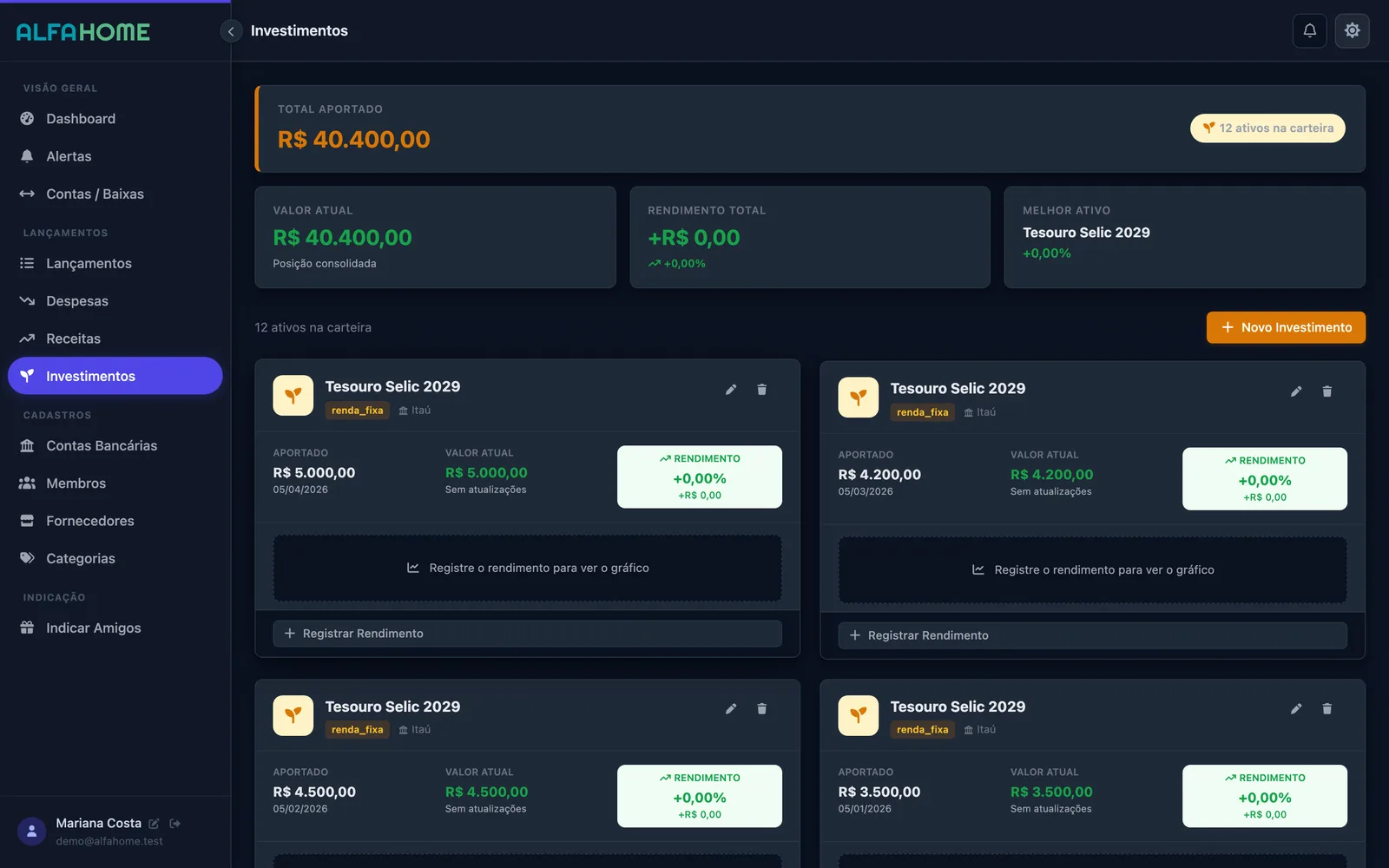 Investimentos AlfaHome