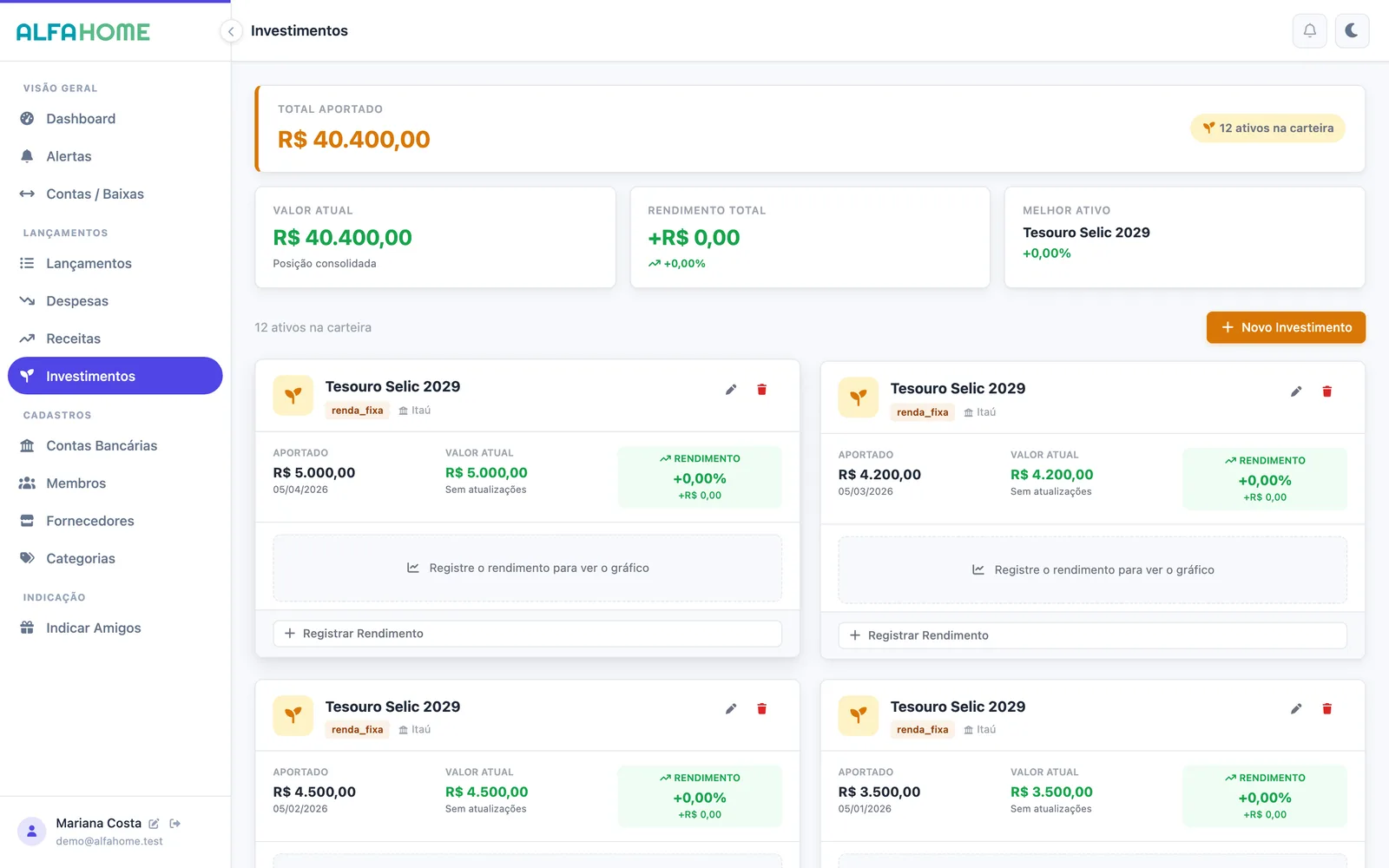 Investimentos AlfaHome